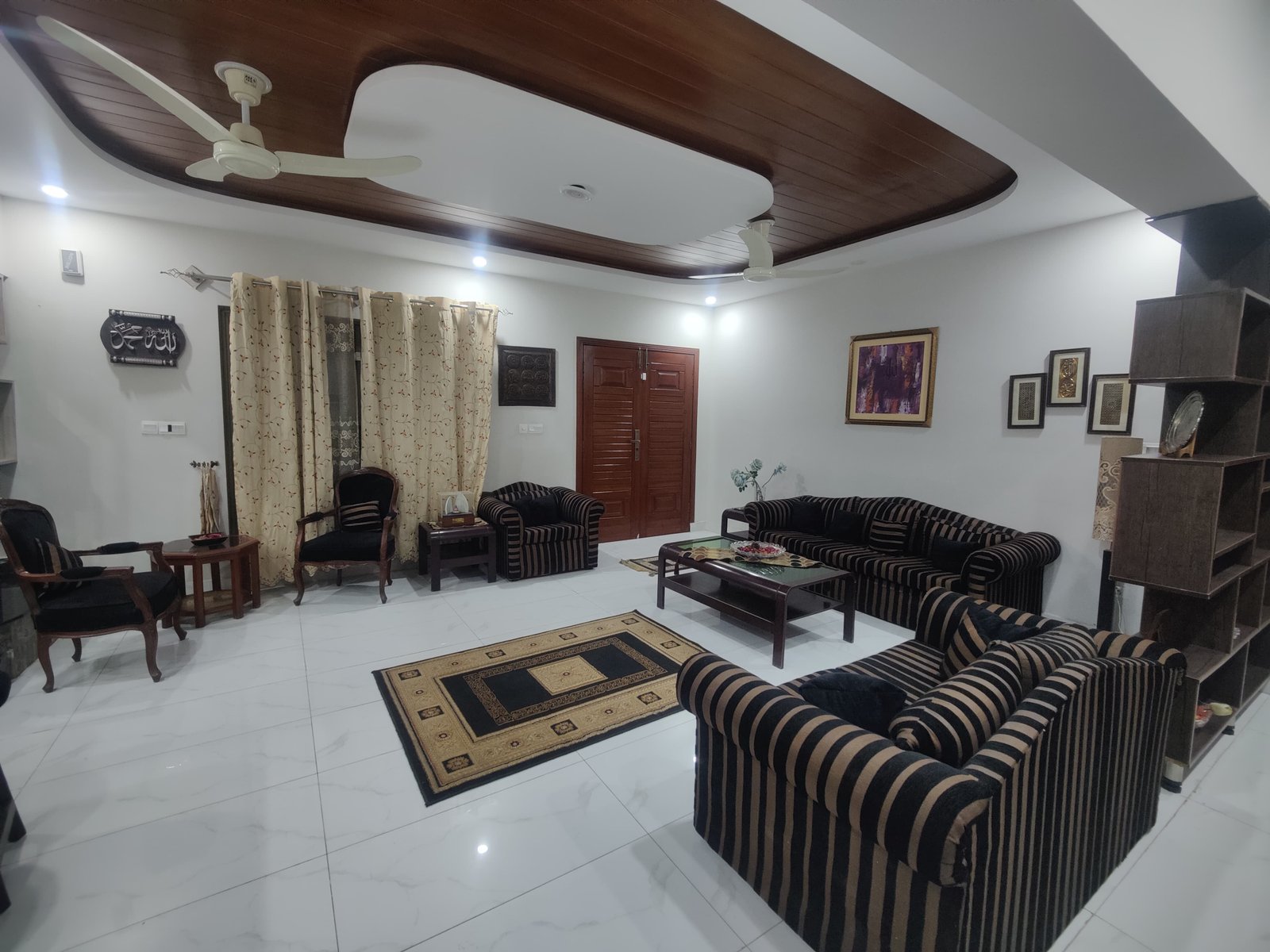 Open furnished basement with 3 bedrooms